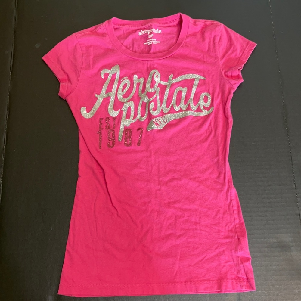 Aeropostale pink and silver t-shirt size S